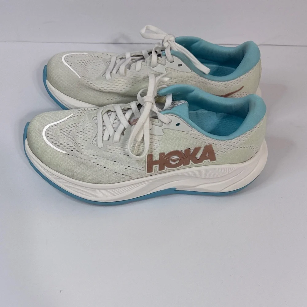 Hoka Rincon 4 Women's White and Blue Athletic Shoes